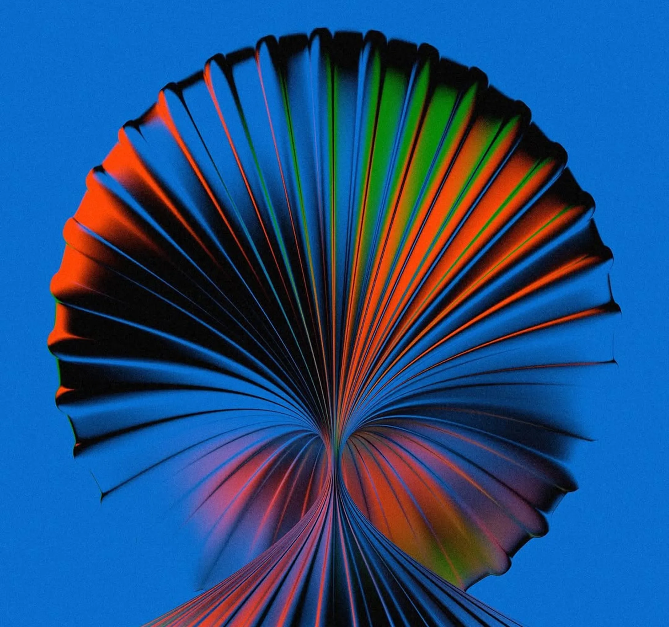 Supporting color image with vivid blue and orange structure.