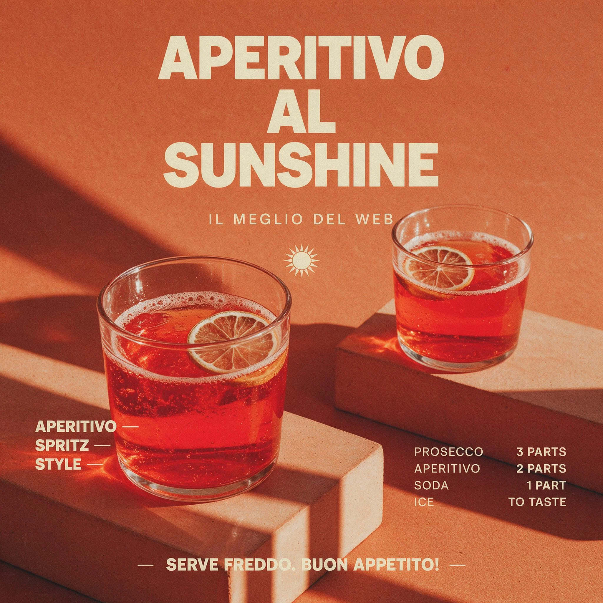 The same aperitivo ad set in English