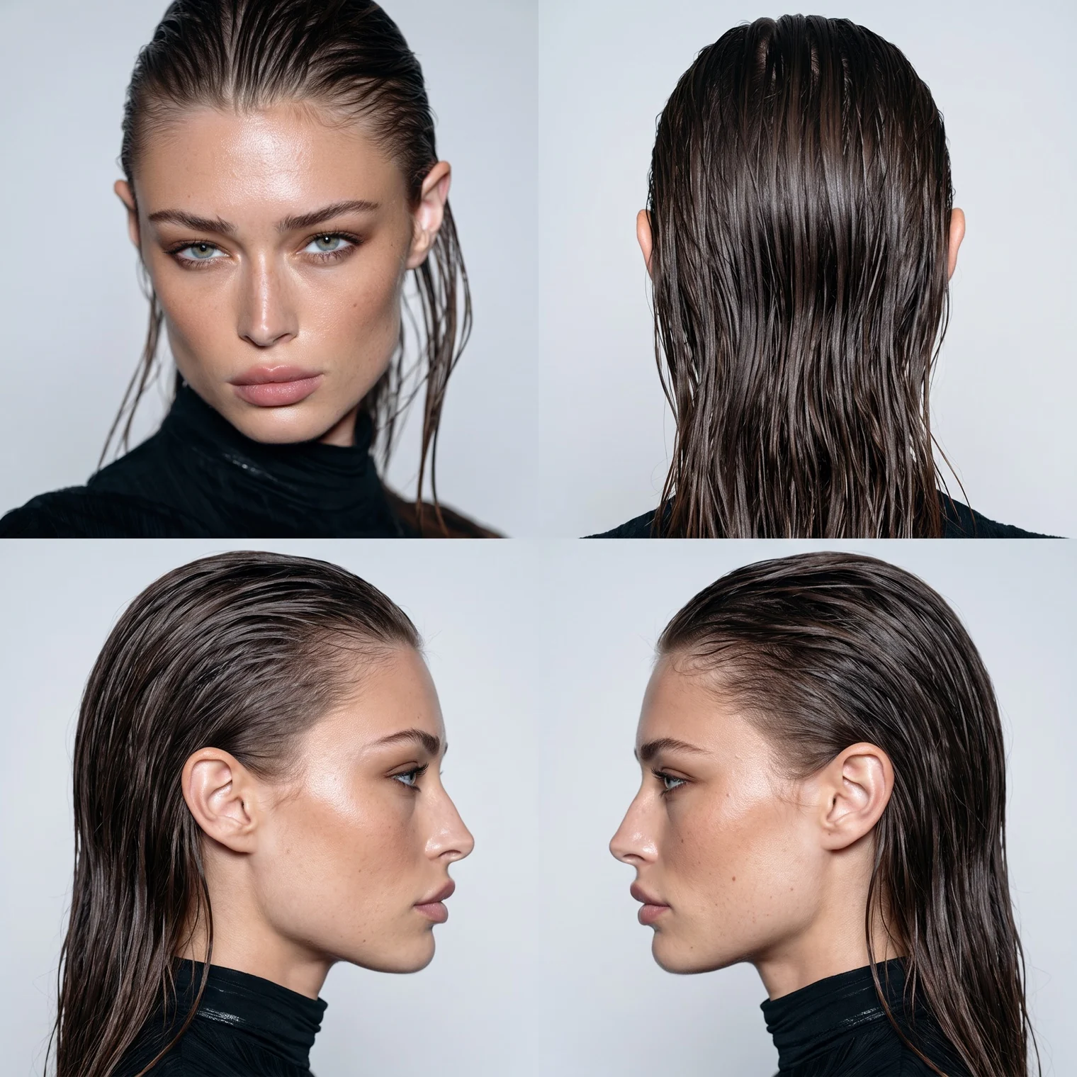 A four up head turnaround of the same model