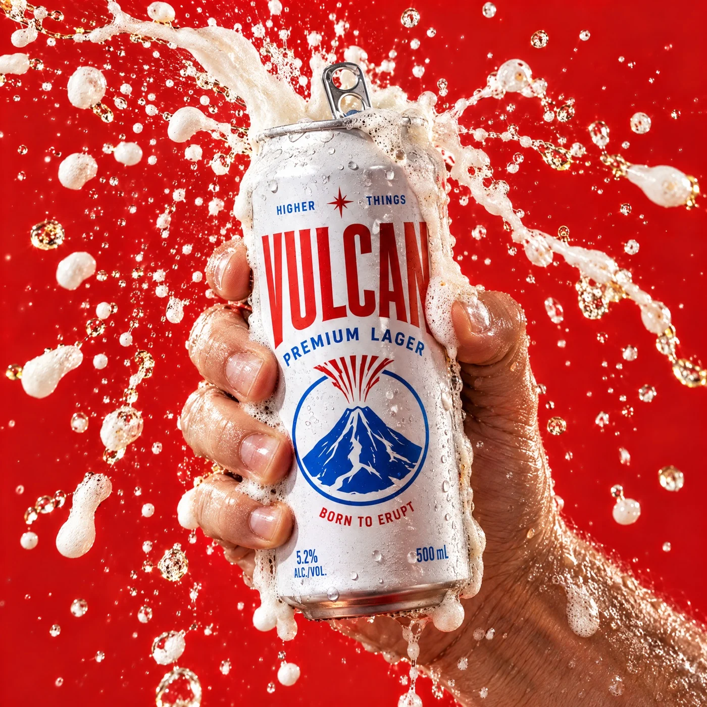 A Vulcan can held through a fizz splash
